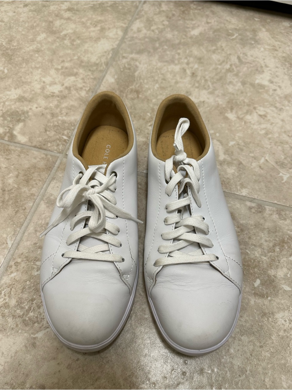 Cole Haan White Leather Low-Top Sneakers